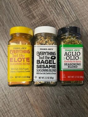 NWT 3 Pack Trader Joes Everything But The Elote, Bagel and Aglio Seasoning Blend